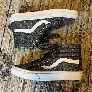 Silver Glitter Vans Hi-Tops size 8.5